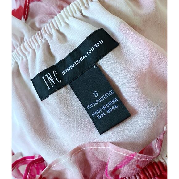 INC Womens Size Small Floral Print Lined Long Sleeve Boho Peasant Blouse Shirt - Picture 8 of 8